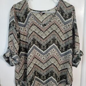 HeartSoul Multicolor Chevron Blouse